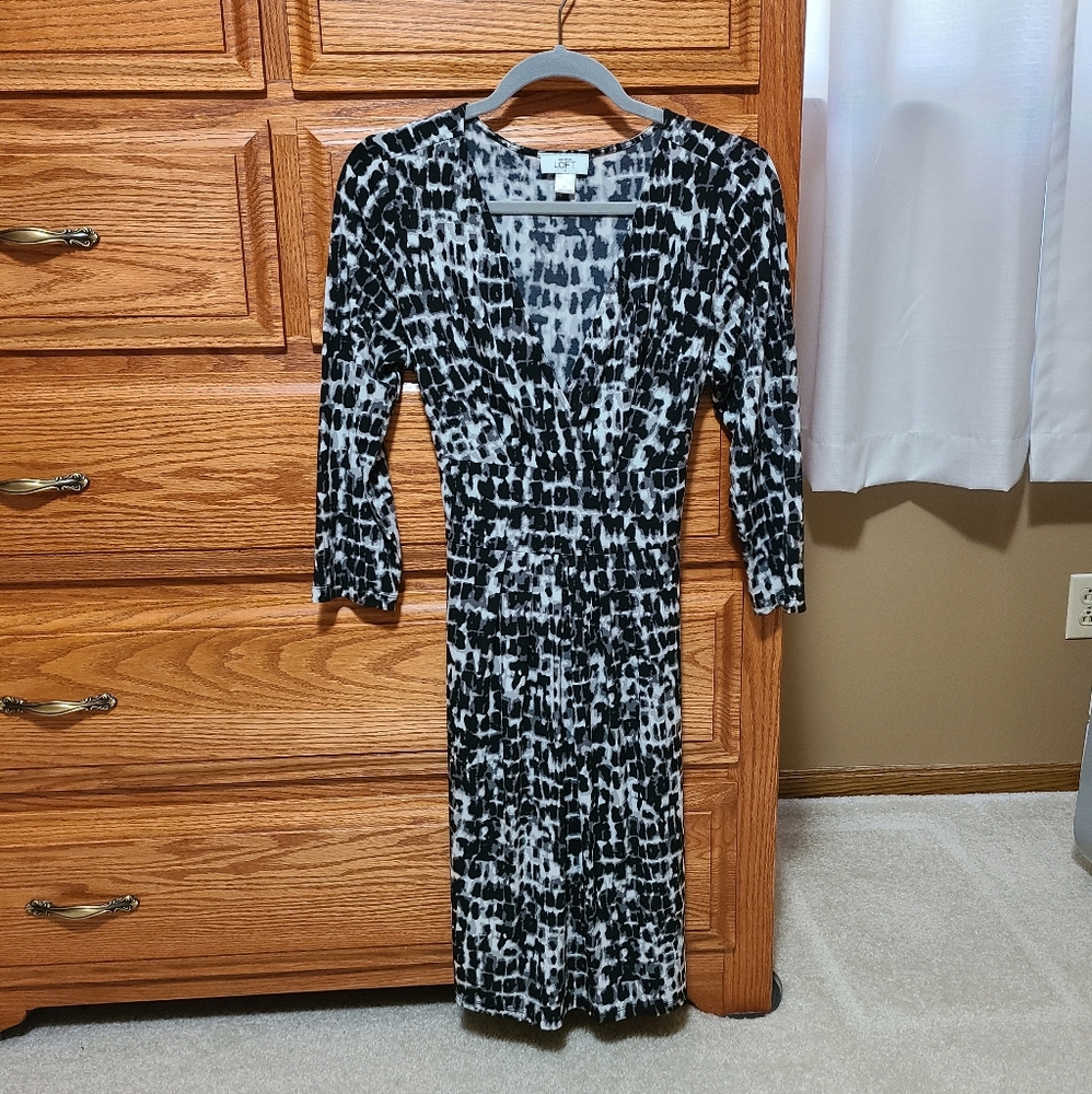LOFT Stretchy Animal Print Dress